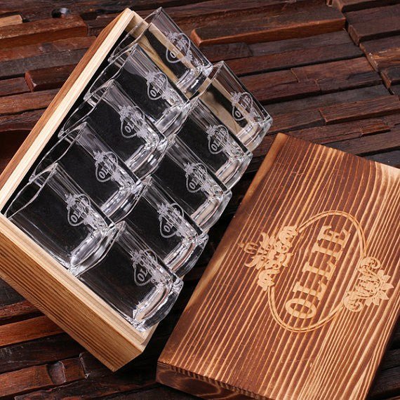 Engraved Shot Glass Set of 10