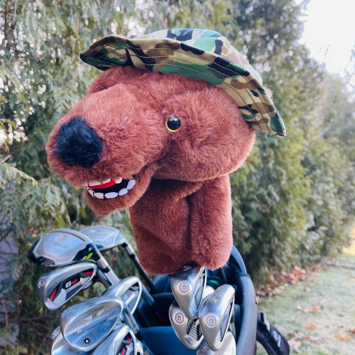 Unique Personalized Military Grizzly Customized Golf Head Covers Gifts for Men by Groovy Guy