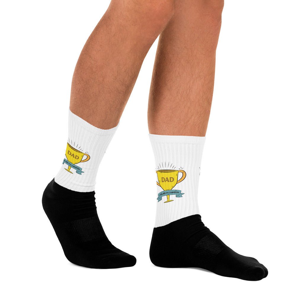 Unique Personalized Champion Dad Socks Customized Gifts for Men by Groovy Guy