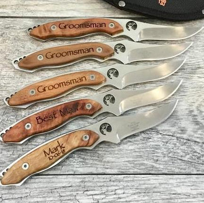 Wooden Handled Fixed Blade Elk Knife