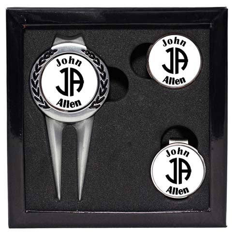Unique Personalized Deluxe Personalized Divot Tool Set Customized Golf Gifts for Men by Groovy Guy
