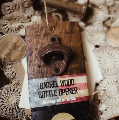 Bourbon Wood Mounted  Bottle Opener