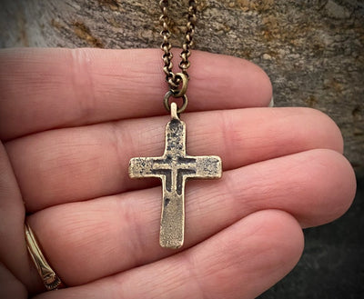 Brass Cross Pendant Necklace