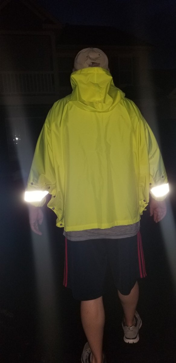 Unique Personalized Orange Unisex Hybrid Rain Jacket w/ Reflective Strips Customized Gifts for Men by Groovy Guy