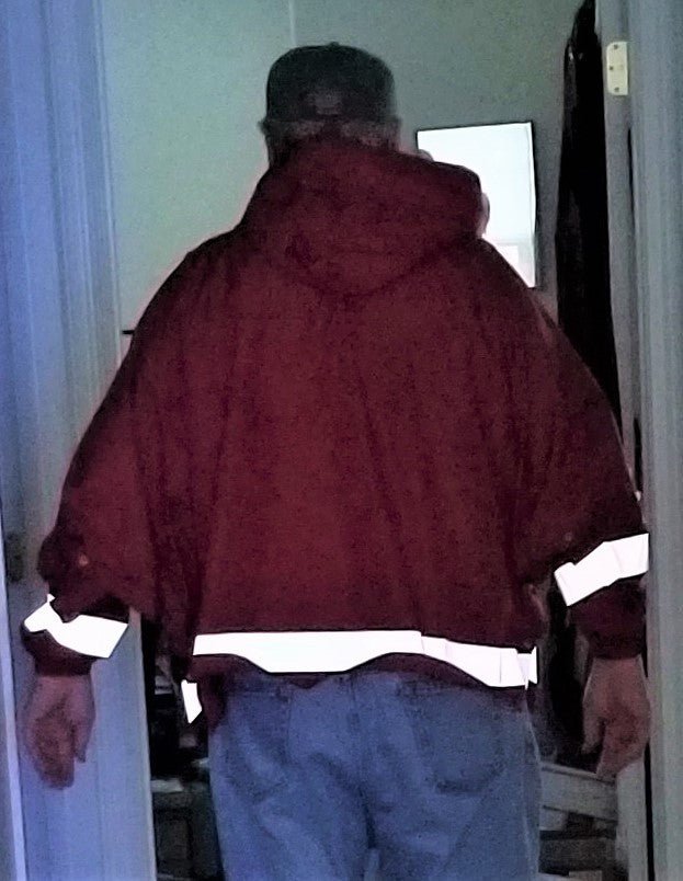 Unique Personalized Orange Unisex Hybrid Rain Jacket w/ Reflective Strips Customized Gifts for Men by Groovy Guy