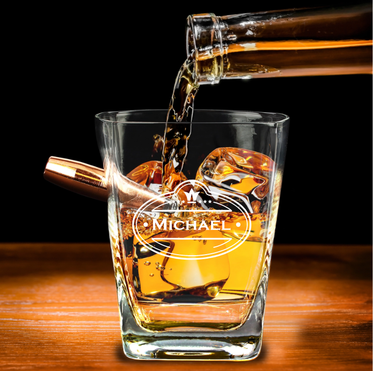 Unique Personalized Bullet Whiskey Glass 