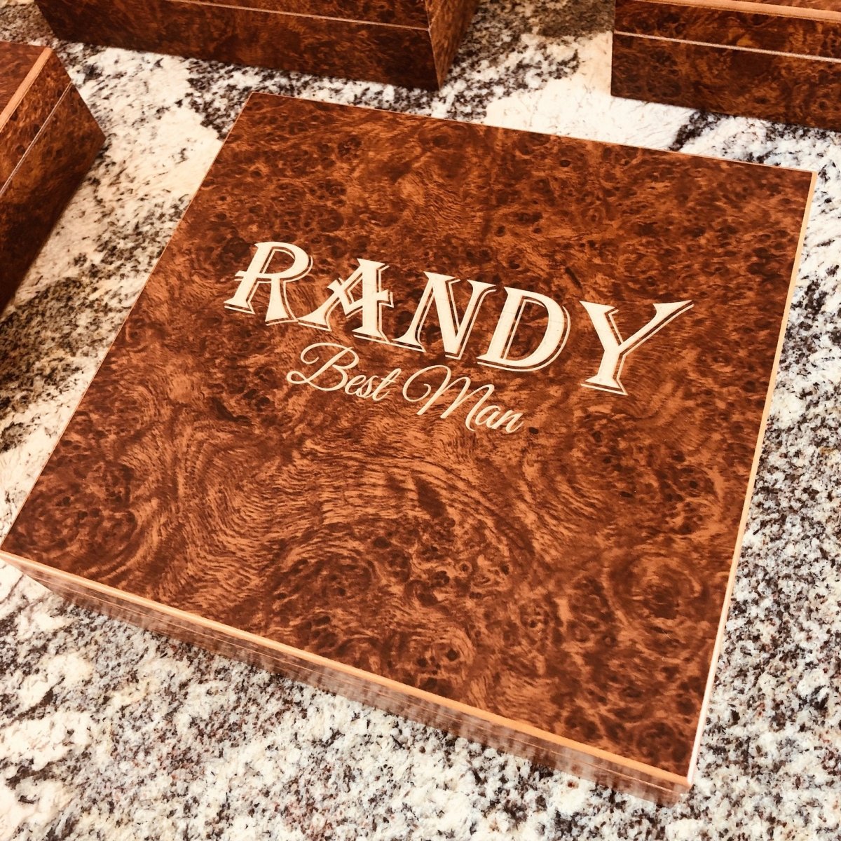 Unique Personalized Burl Personalized Humidor Customized Gifts for Men by Groovy Guy