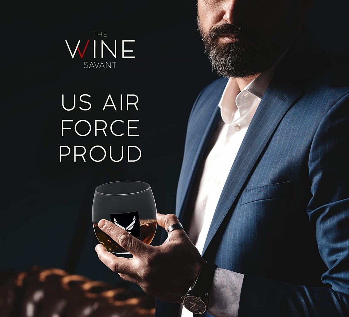 Unique Personalized Airforce Whiskey Decanter Set Customized Decanter Set Gifts for Men by Groovy Guy