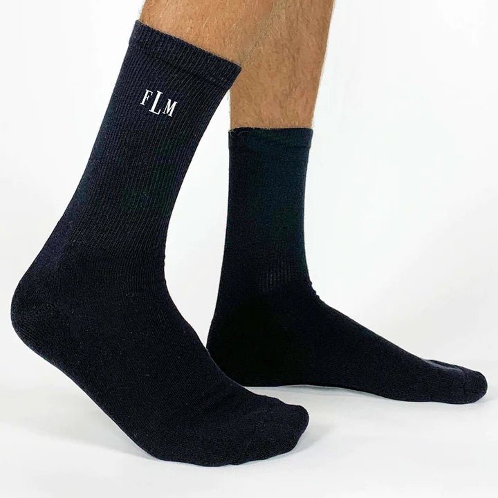 Unique Personalized Classic Monogrammed Socks Customized Socks Gifts for Men by Groovy Guy