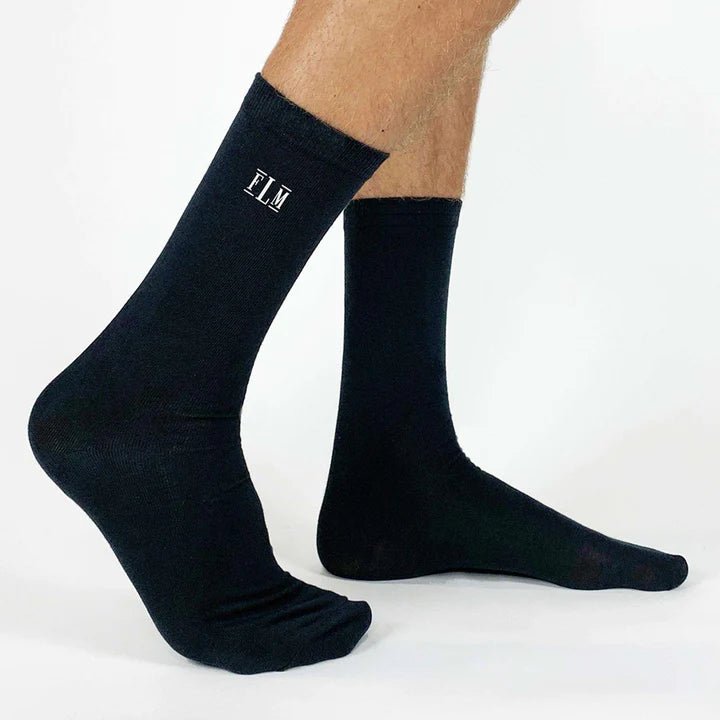 Unique Personalized Classic Monogrammed Socks Customized Socks Gifts for Men by Groovy Guy