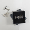 Monogrammed Rectangle Silver Cuff Links