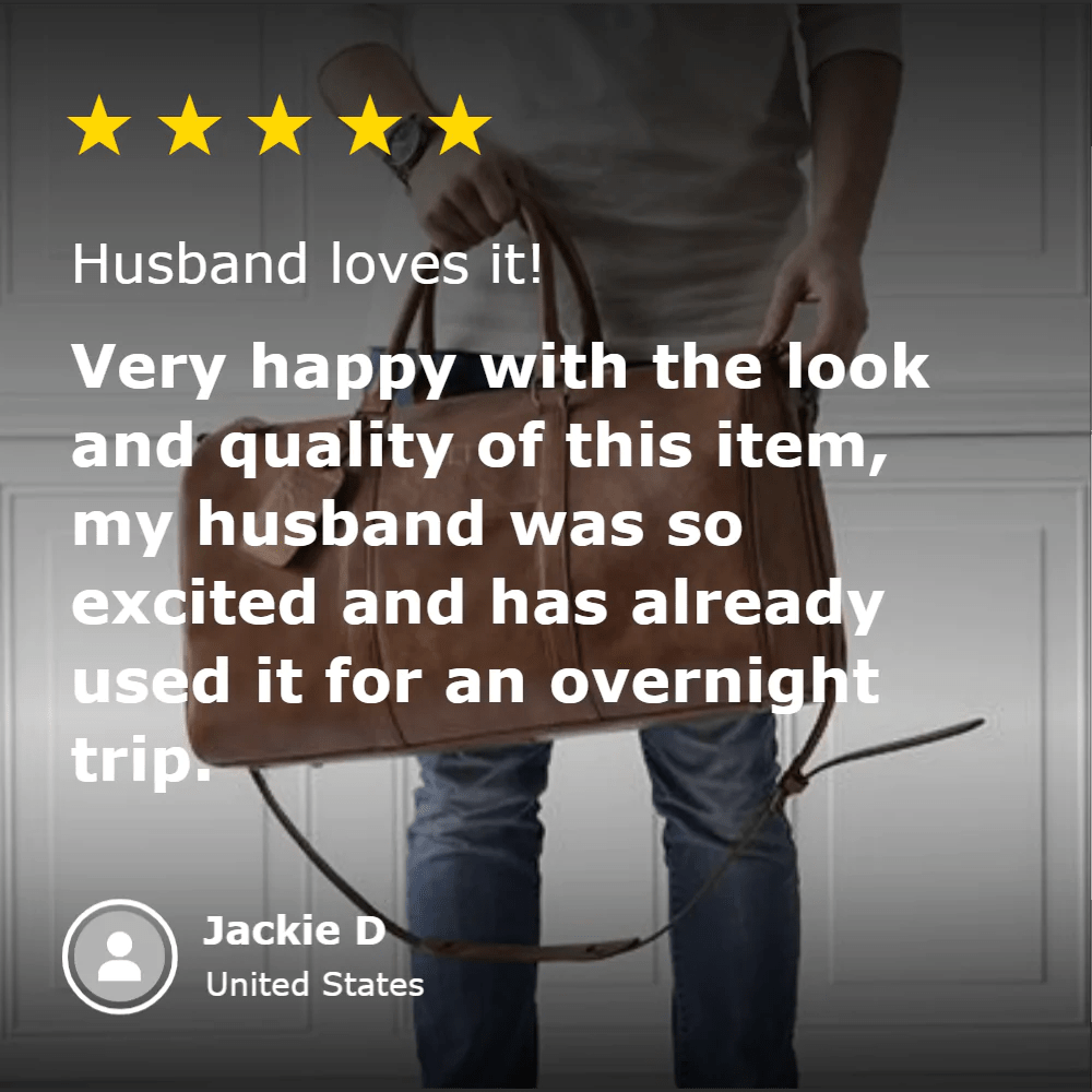 Unique Personalized Sentimental Vegan Leather Duffle Bag Customized Duffle Bag Gifts for Men by Groovy Guy