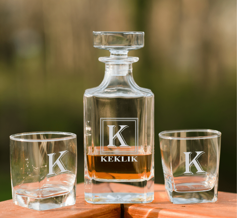 Unique Personalized Premium Personalized Whiskey Decanter Set Customized personalized decanters Gifts for Men by Groovy Guy