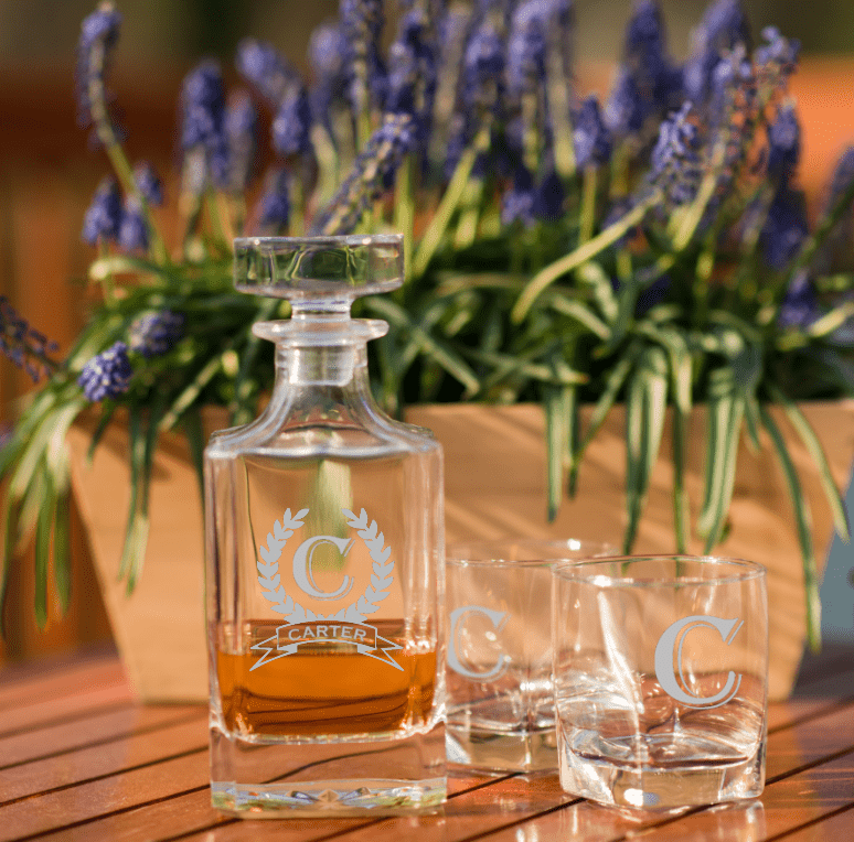 Unique Personalized Premium Personalized Whiskey Decanter Set Customized personalized decanters Gifts for Men by Groovy Guy