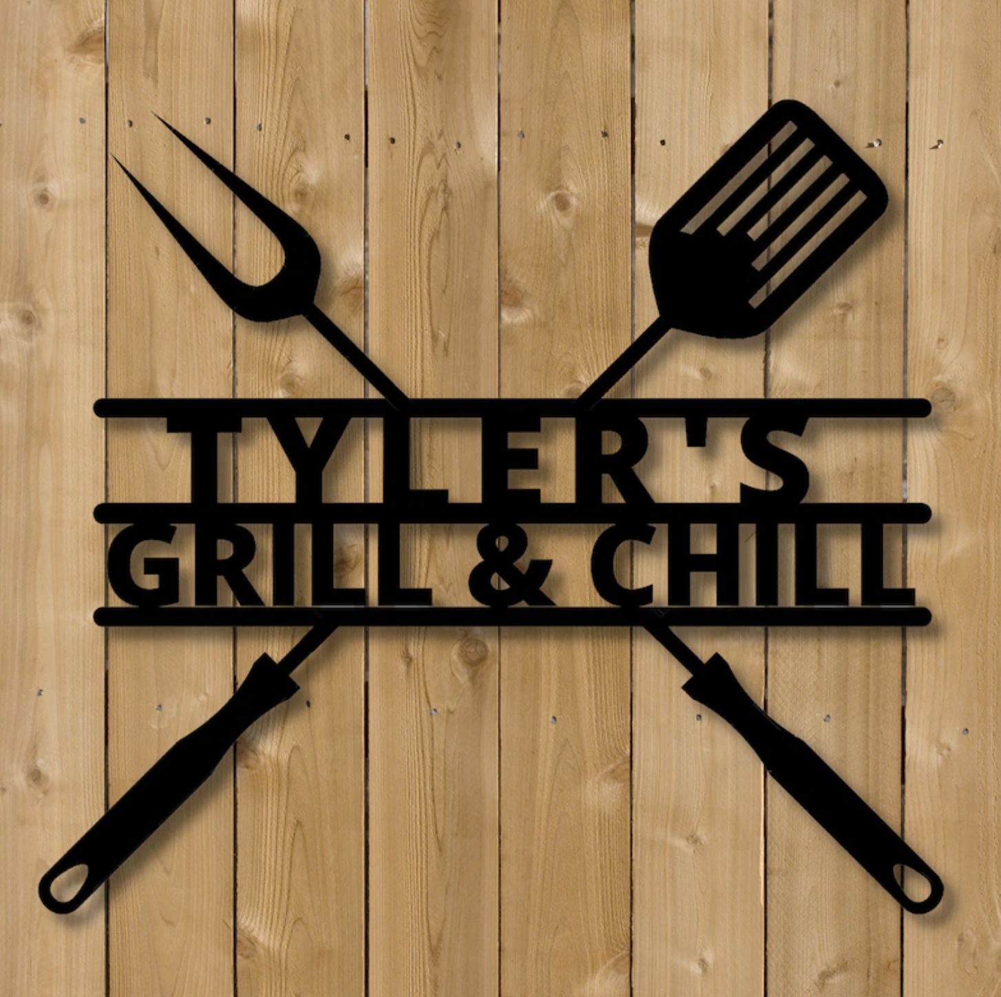 Custom Personalized Metal Grill & Chill Sign