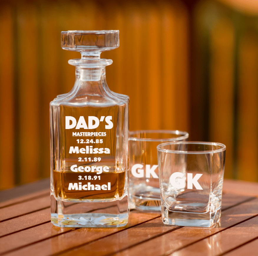 Unique Personalized Dad's Decanter Customized Fathers Day Gifts for Men by Groovy Guy