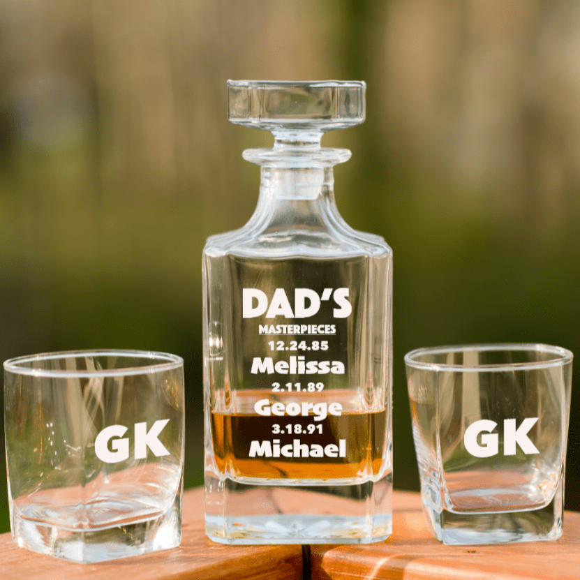 Unique Personalized Dad's Decanter Customized Fathers Day Gifts for Men by Groovy Guy