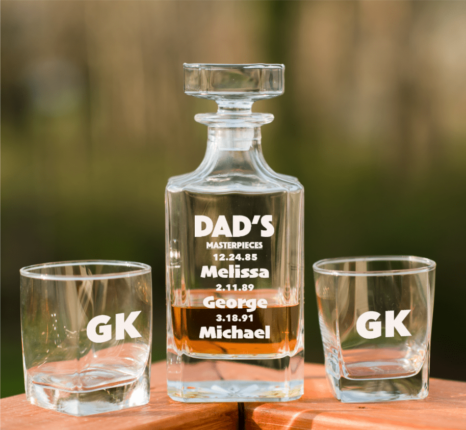 Unique Personalized Dad's Decanter Customized Fathers Day Gifts for Men by Groovy Guy