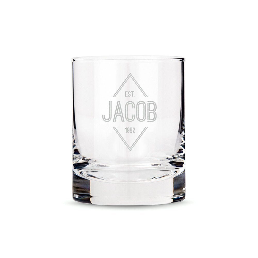 Unique Personalized Personalized Distinguished Drinker Whiskey Glass Customized Whiskey Glass Gifts for Men by Groovy Guy