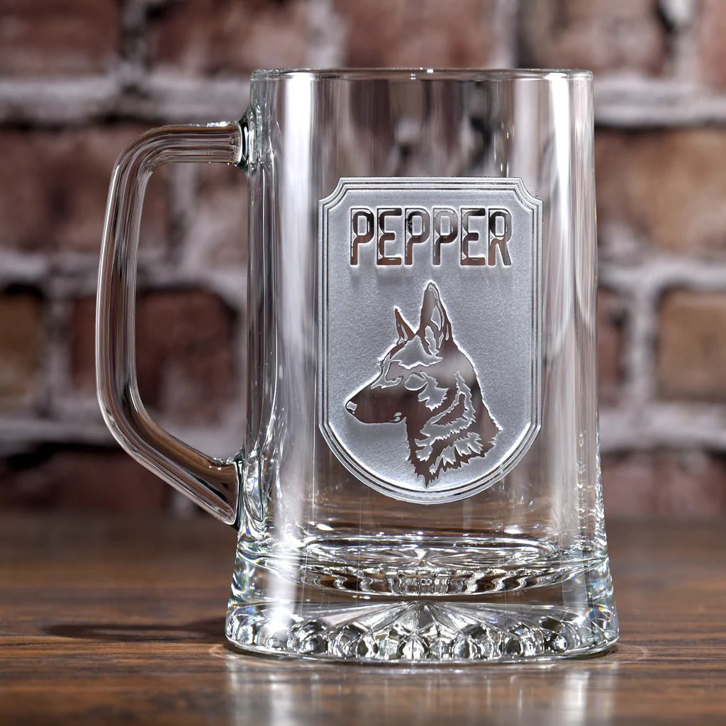 Unique Personalized Man's Best Friend Beer Mug Customized pint glass Gifts for Men by Groovy Guy