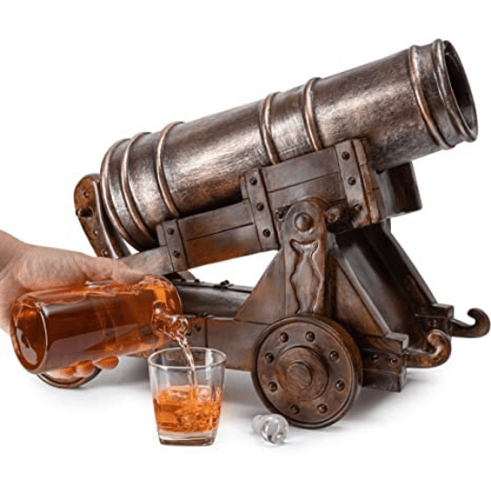 Unique Personalized Cannon Wine & Whiskey Decanter Set Customized Decanter Gifts for Men by Groovy Guy