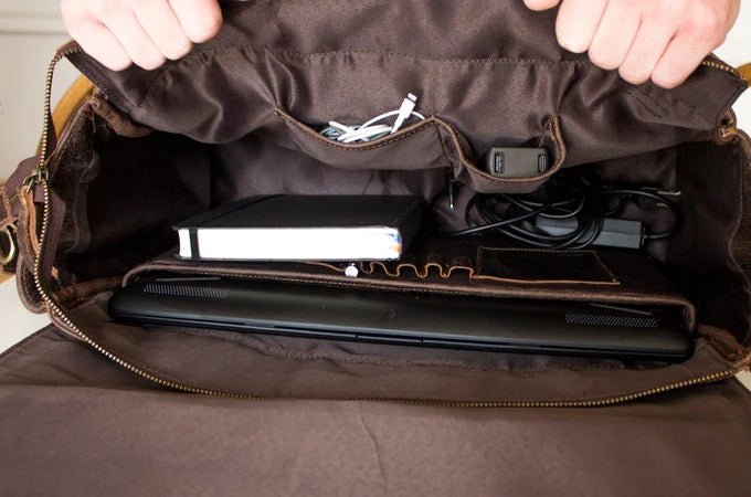 Unique Personalized Top Grain Leather Messenger Customized Messenger Bag Gifts for Men by Groovy Guy