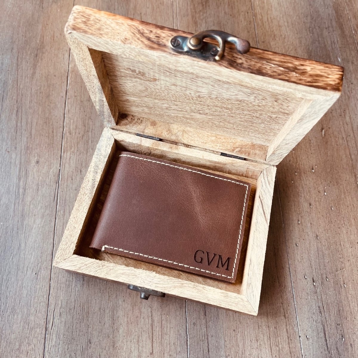 Unique Personalized Leather Bucks In a Box Custom Wallet Customized Wallet Gifts for Men by Groovy Guy