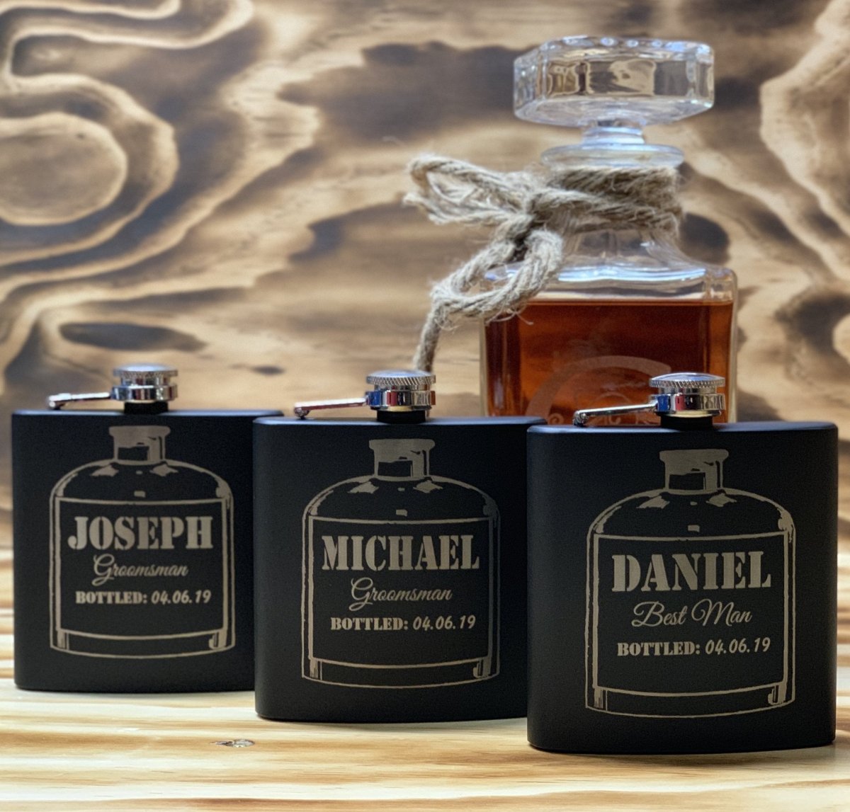 Unique Personalized Custom Wedding Flask Customized Groomsmen Gifts Gifts for Men by Groovy Guy