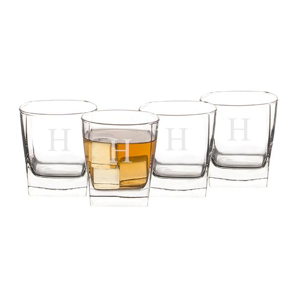 Unique Personalized Monogram Whiskey Glass Set Customized Whiskey Glass Set Gifts for Men by Groovy Guy