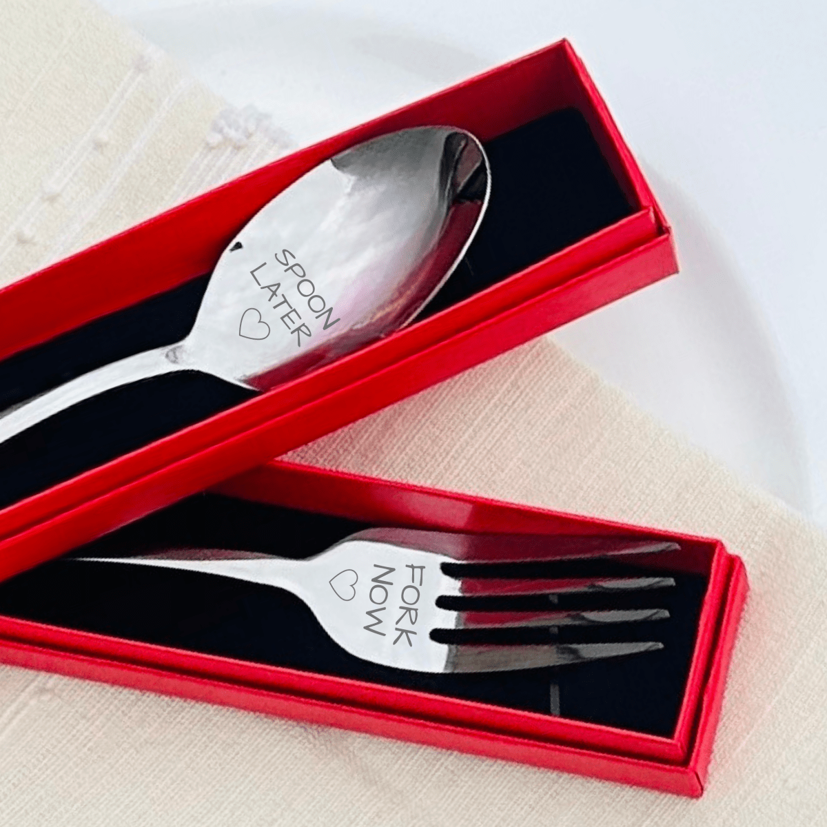 Unique Personalized Fork Now - Spoon Later Customized Anniversary Gifts for Men by Groovy Guy