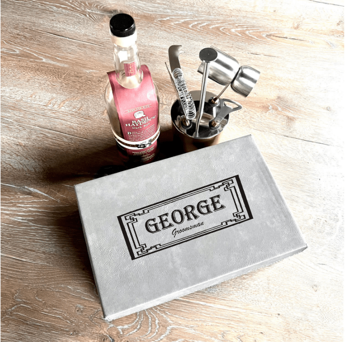 Unique Personalized Personalized Whiskey Glass Box Set Customized Groomsmen Gifts Gifts for Men by Groovy Guy