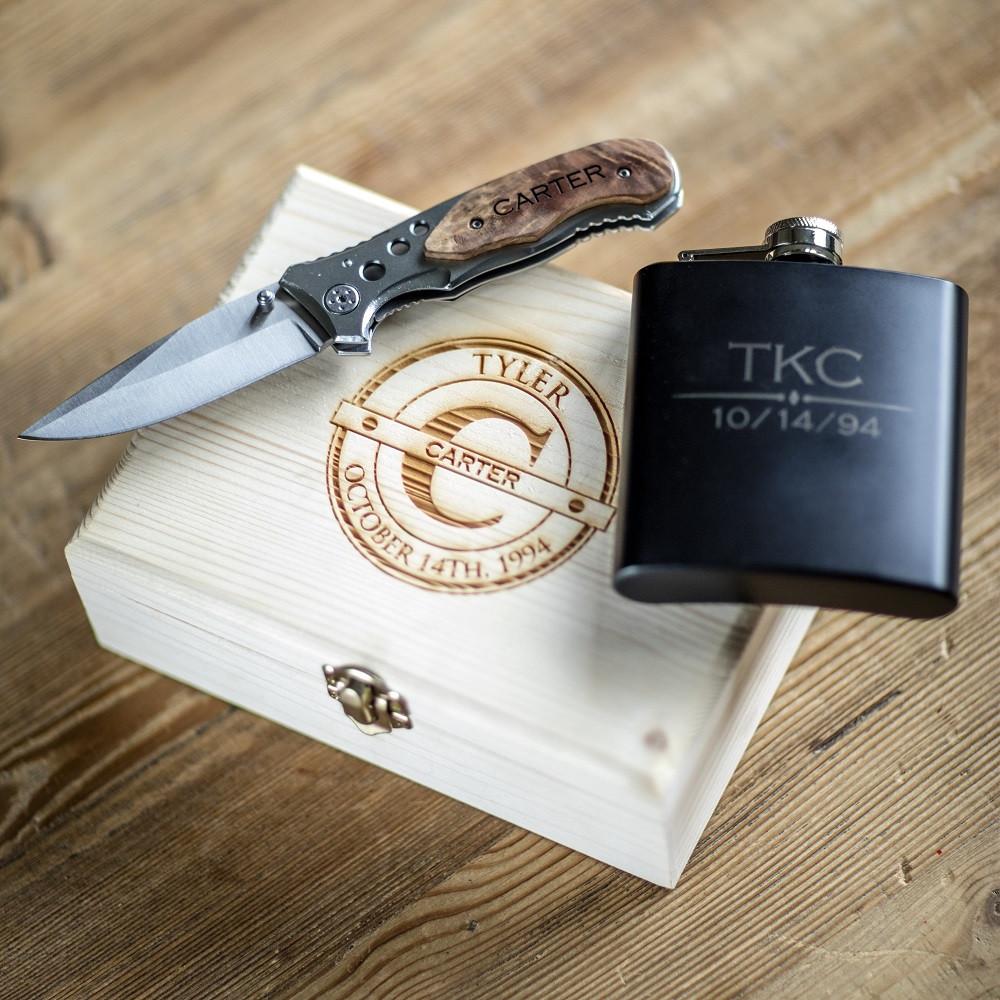 Classy Pocket Knife Gift Set  Free Personalization Today - Groovy Guy Gifts
