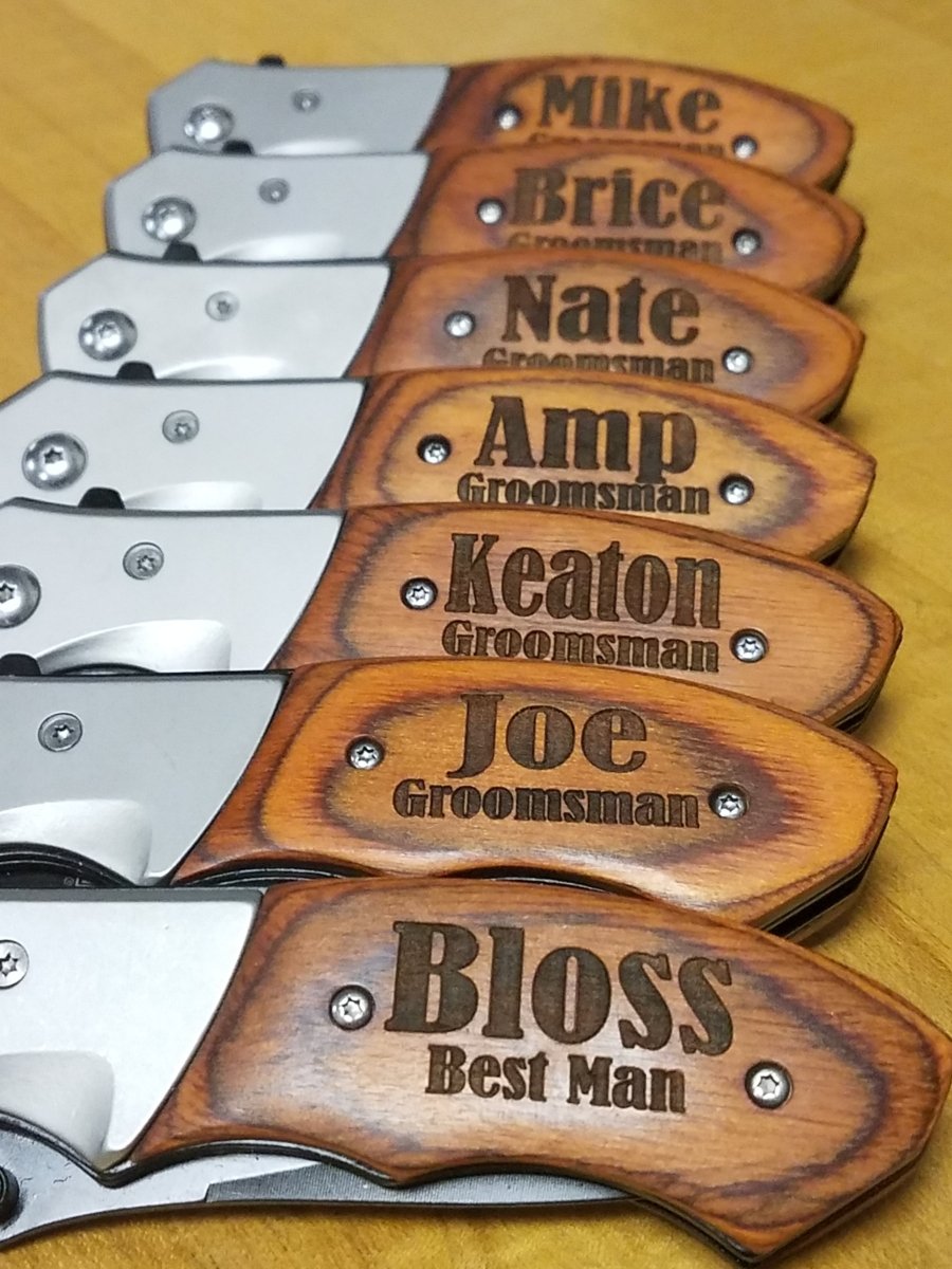 Custom engraved pocket knife with personalized message