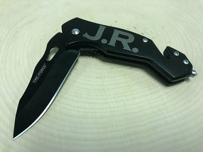 Personalized Black Spring Assisted Knife
