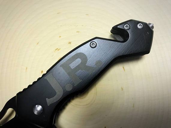 Personalized Black Spring Assisted Knife