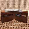Engraved Brown Leather Wallet