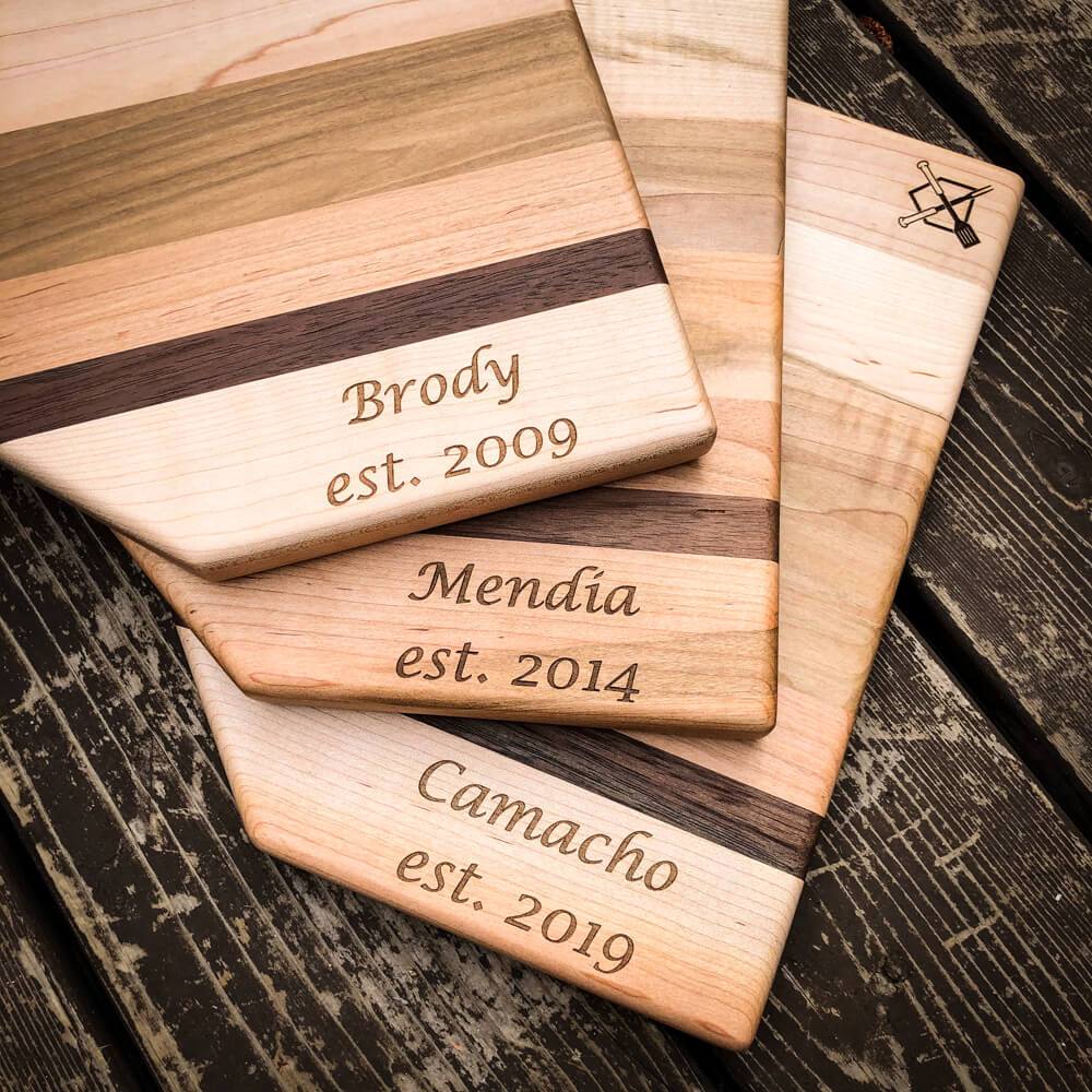Unique Personalized Home Plate Cutting Board Customized Cutting Board Gifts for Men by Groovy Guy