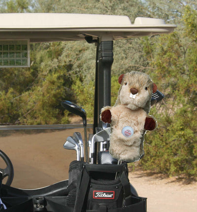 Gopher head cover on cart