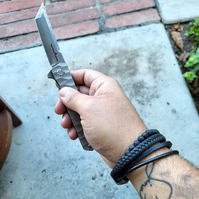 Unique Personalized Sharp Damascus Steel Tanto Blade Customized Knives Gifts for Men by Groovy Guy