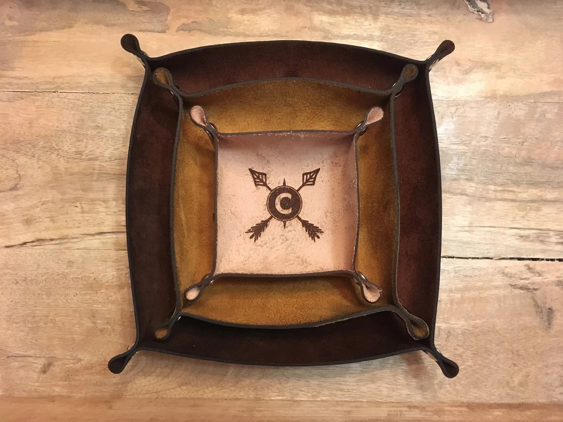 Unique Personalized Monogrammed Valet Tray For Men Customized Anniversary Gifts for Men by Groovy Guy