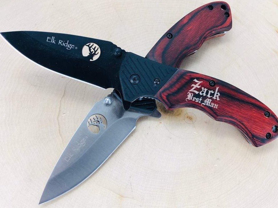 Unique Personalized Blazing Blades Customized Knife Gifts for Men by Groovy Guy