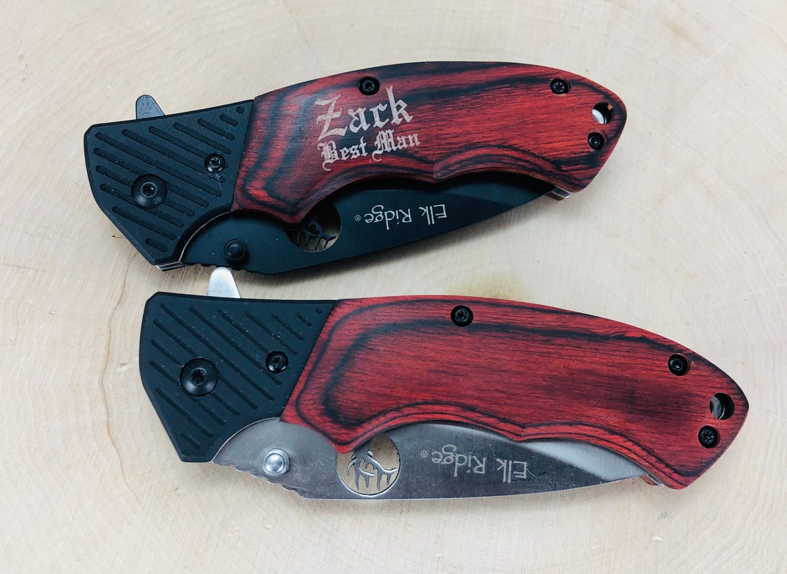 Unique Personalized Blazing Blades Customized Knife Gifts for Men by Groovy Guy