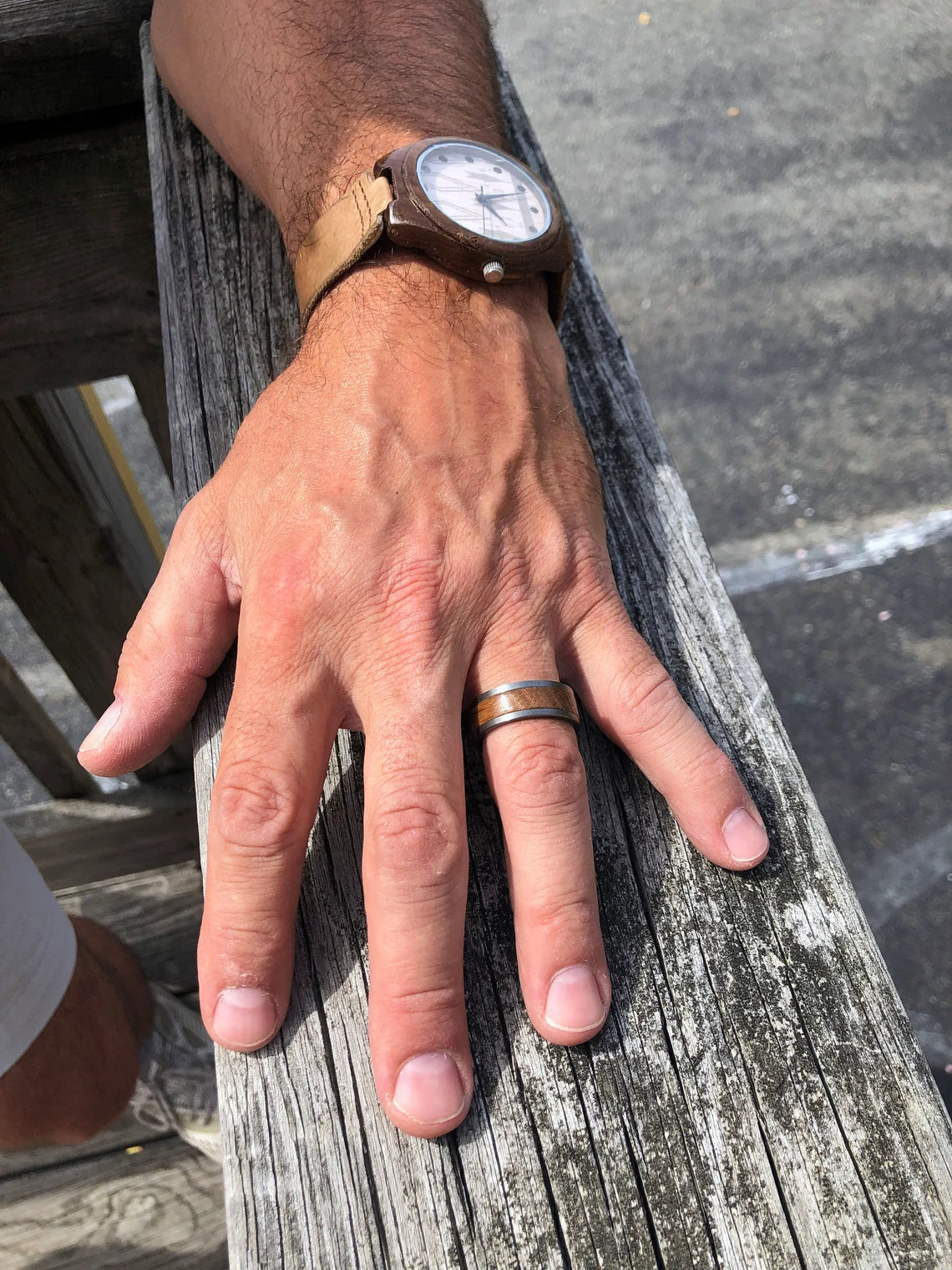 Unique Personalized Tungsten and Barrel Wood Ring Customized Ring Gifts for Men by Groovy Guy