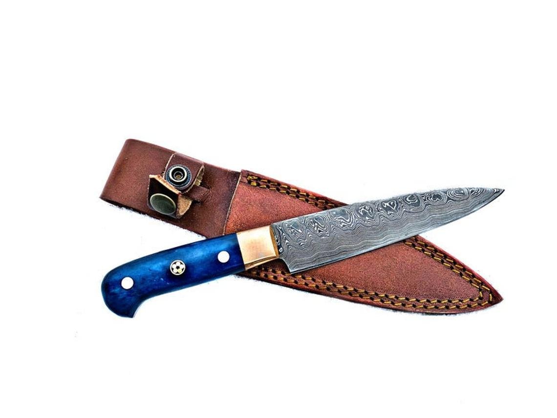 Unique Personalized Damascus Chef Knives Customized Damascus Knife Gifts for Men by Groovy Guy