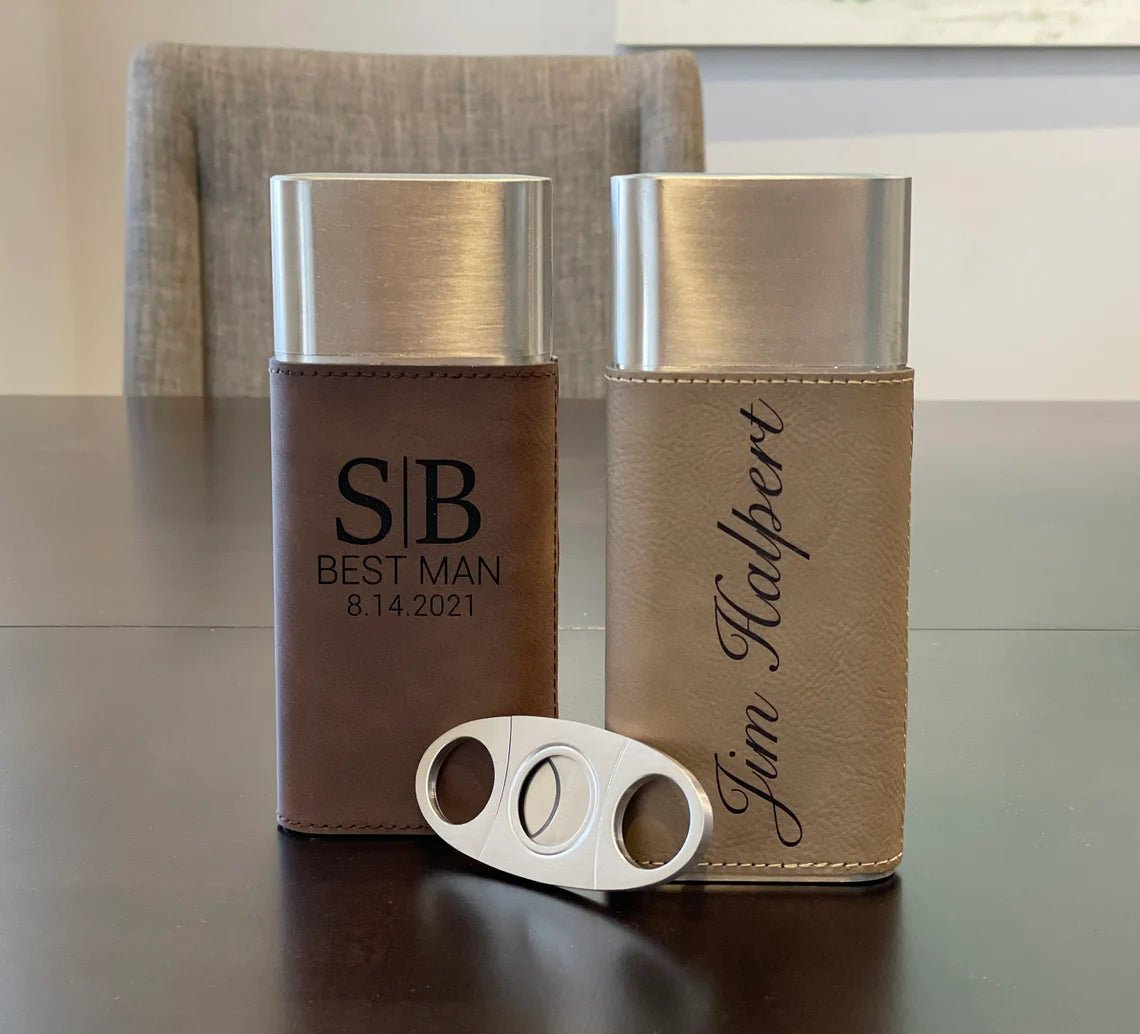 Unique Personalized Cigar Carry Along Customized Cigar Case Gifts for Men by Groovy Guy