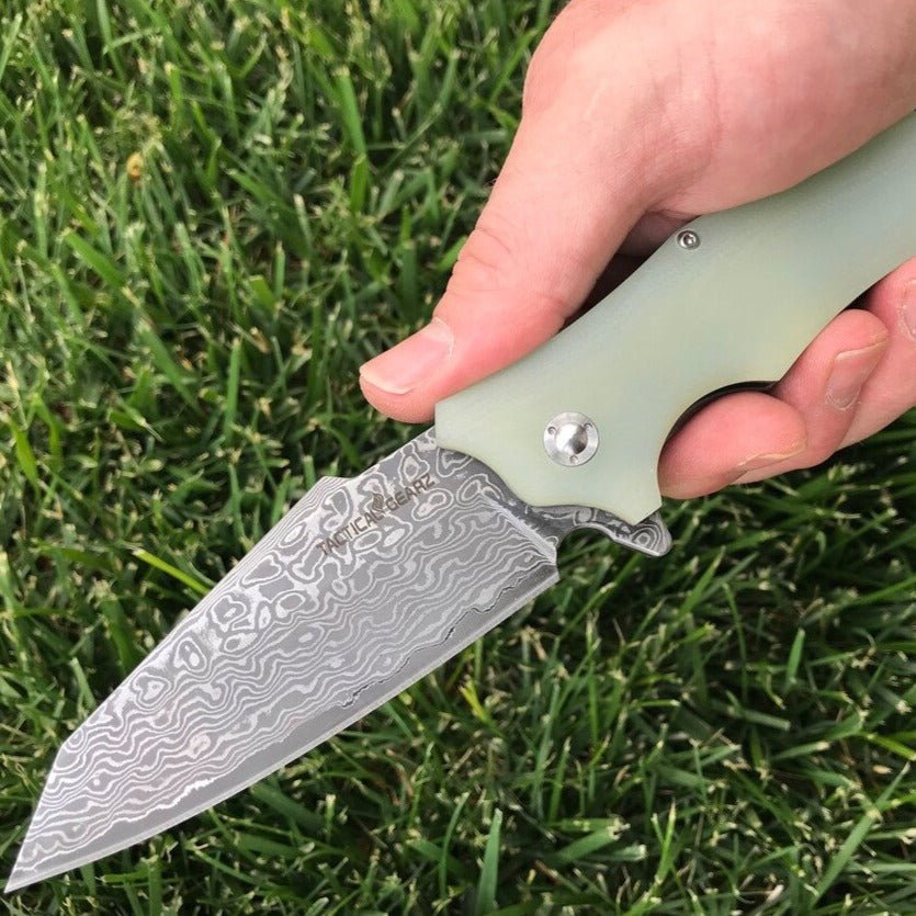 Unique Personalized Damascus Bodyguard Customized Knives Gifts for Men by Groovy Guy