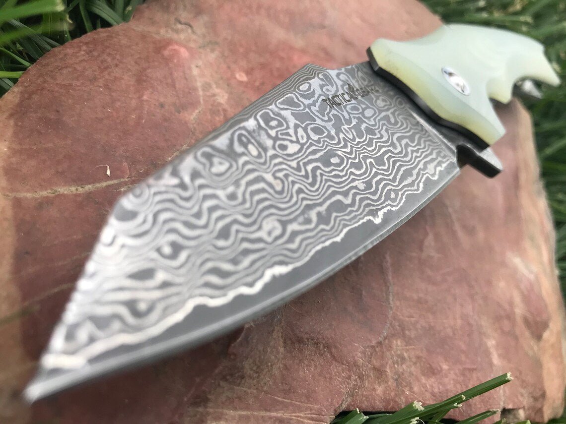 Unique Personalized Damascus Bodyguard Customized Knives Gifts for Men by Groovy Guy