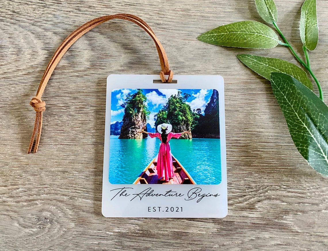 Unique Personalized Photo Luggage Tags Customized Travel Gifts Gifts for Men by Groovy Guy