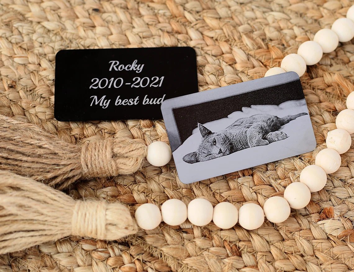 Engraved Picture Wallet Insert with Custom Photo and Message