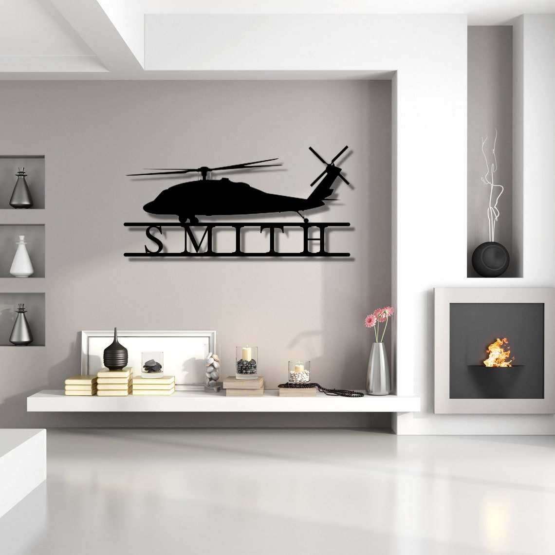 Unique Personalized Military Helicopter Sign Customized Pub Signs Gifts for Men by Groovy Guy